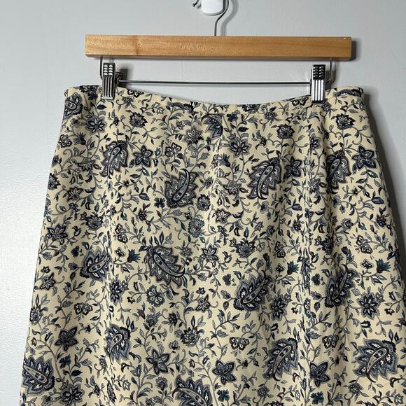 Vintage Talbots Silk Paisley Floral Midi Skirt Fairy Cottagecore Prairie 90s Y2k - Picture 3 of 6